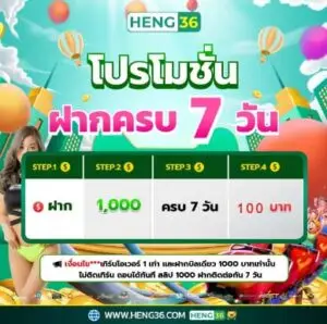 โปรโมชั่นสล็อต ฝากครบ 7 วัน